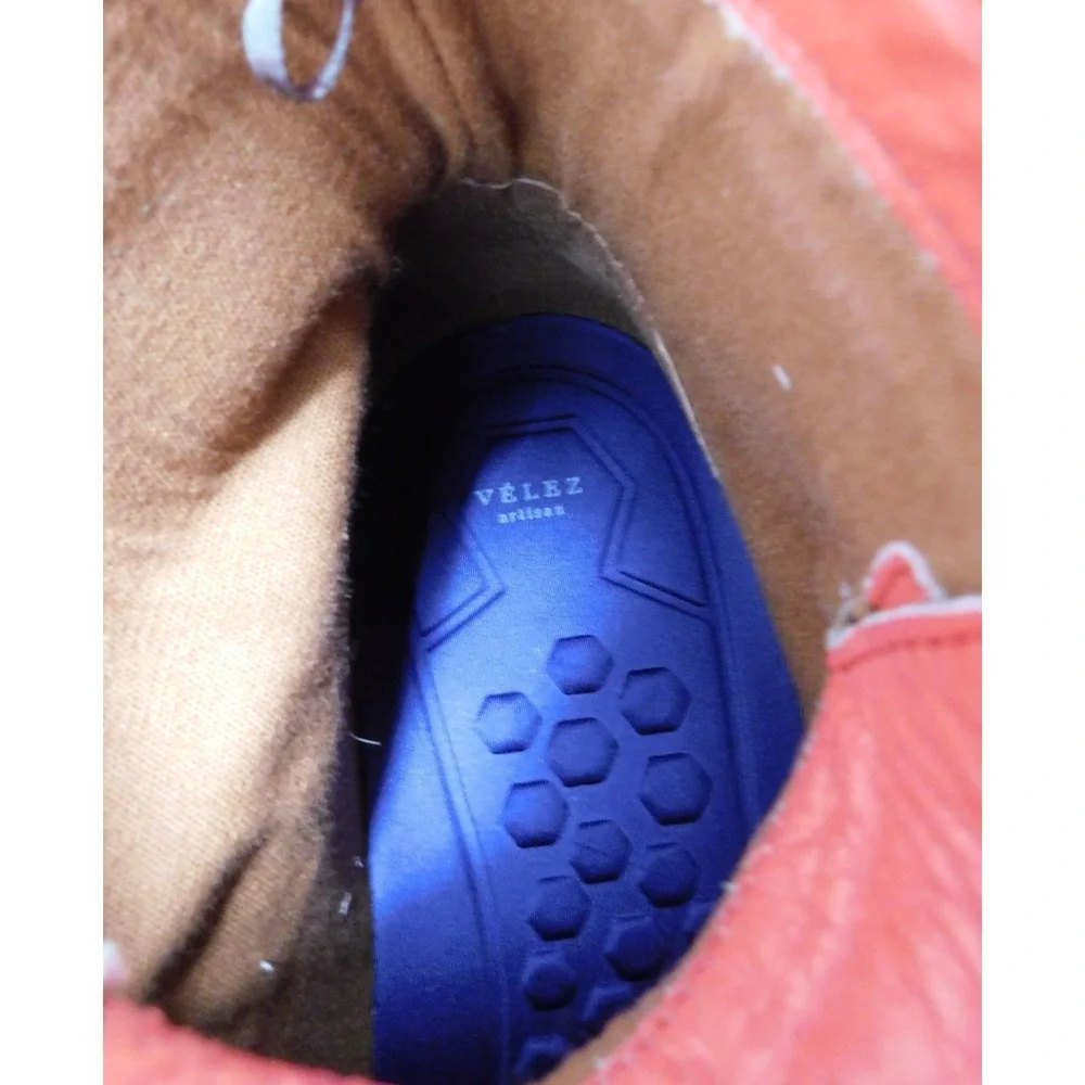 Velez Navy Blue Leather Lace Up Ankle‎ Boots sz 43